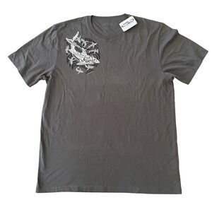 NEW Crazy Shirt‎ T-Shirt Men's Size XL Hawaii Tribal School of Sharks Gray